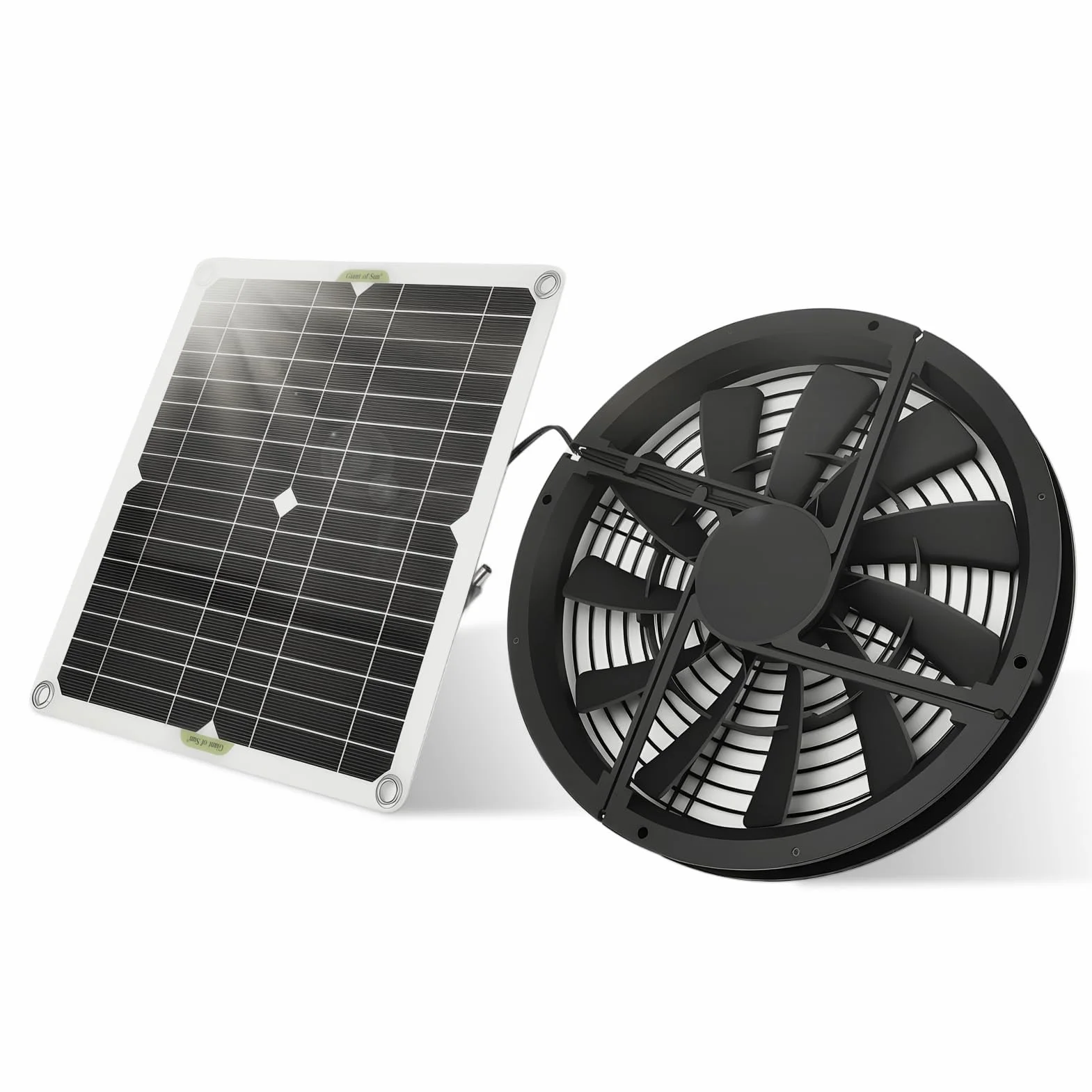 Ejoyous Kit di ventole solari 12W, impermeabili, energetiche solare, per serre, case animali domestici, capannoni, cucce cani