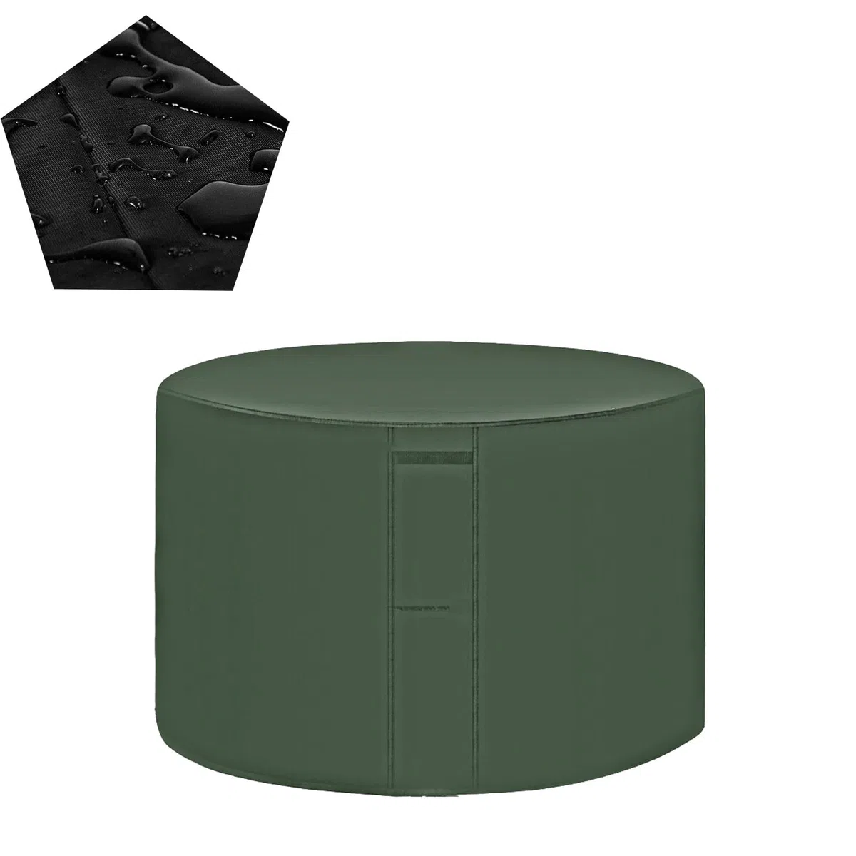 Copertura rotonda per mobili da giardino, 185 x 110 cm, impermeabile, 420 denari, protezione per tavolo da patio, con griglie di ventilazione, copertura resistente alle intemperie.