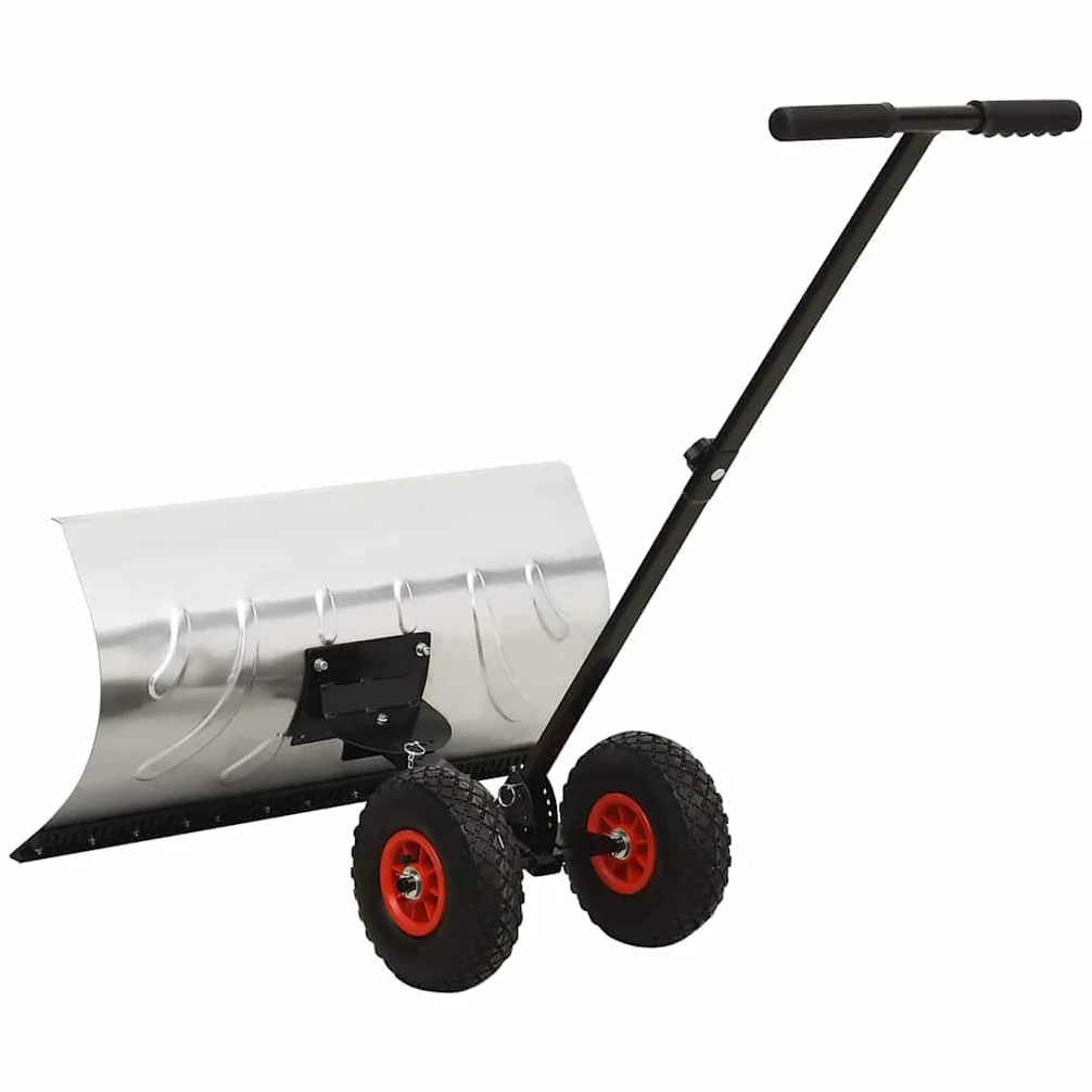 Pala da neve manuale con ruote, pala da neve rimovibile, per auto, neve, campeggio, ingresso, giardino