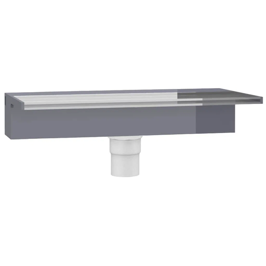 Elemento cascata con LED RGB Acrilico 45 cm per giardino stagno e terrazza, telecomando incluso, durevole, moderno gioco d'acqua per balcone interno esterno relax