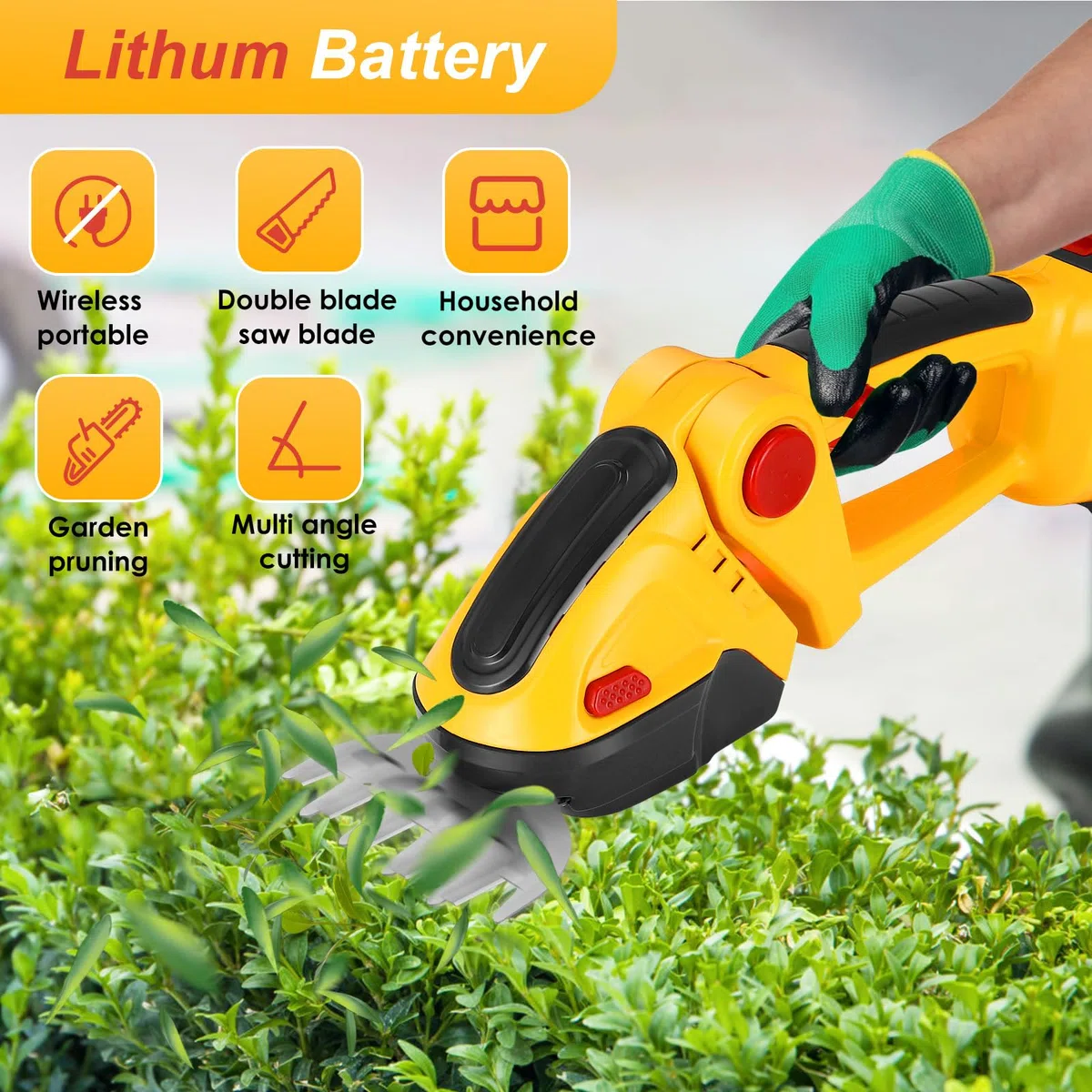 Tagliasiepi a Batteria 24V, 2-in-1 Taglia Siepi da Giardino Elettrico con 2 Batterie Agli Ioni Di Litio Caricabatterie, Tagliaerba Elettrico Attrezzi da Giardino Per Diserbare, Potare Gli Alberi