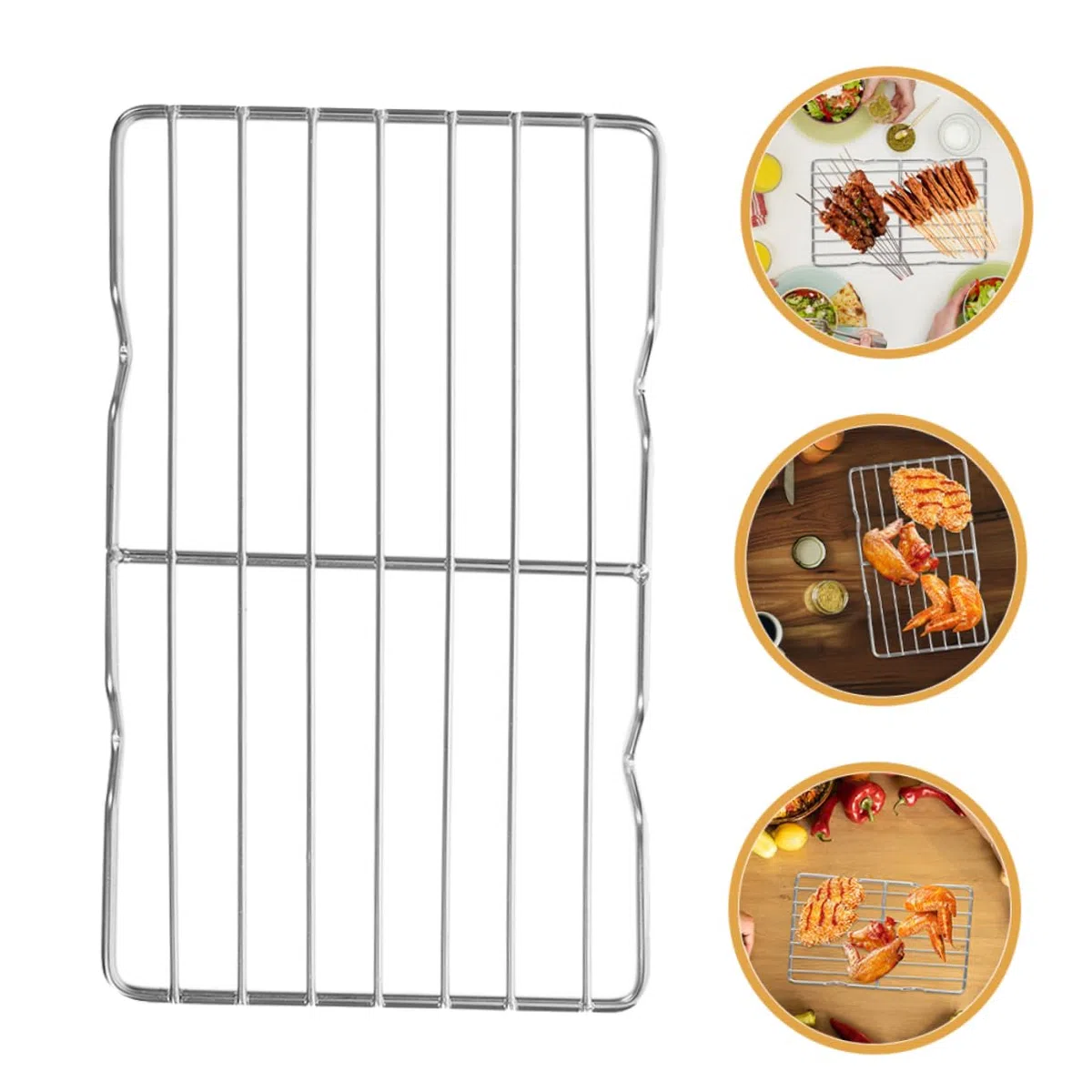 Healifty Griglia per Barbecue in Acciaio Inossidabile Argento Supporto Anti-Caduta Cibo per Picnic e Campeggio Multifunzione