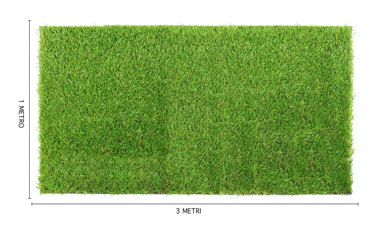 Erba Sintetica Giardino 3.5 Cm Bicolore Effetto Secco Drenante Resistente Uv Terrazzo Balcone Manto Calpestabile 35Mm Prato Sintetico Artificiale - Bicolore - 1X3 MT
