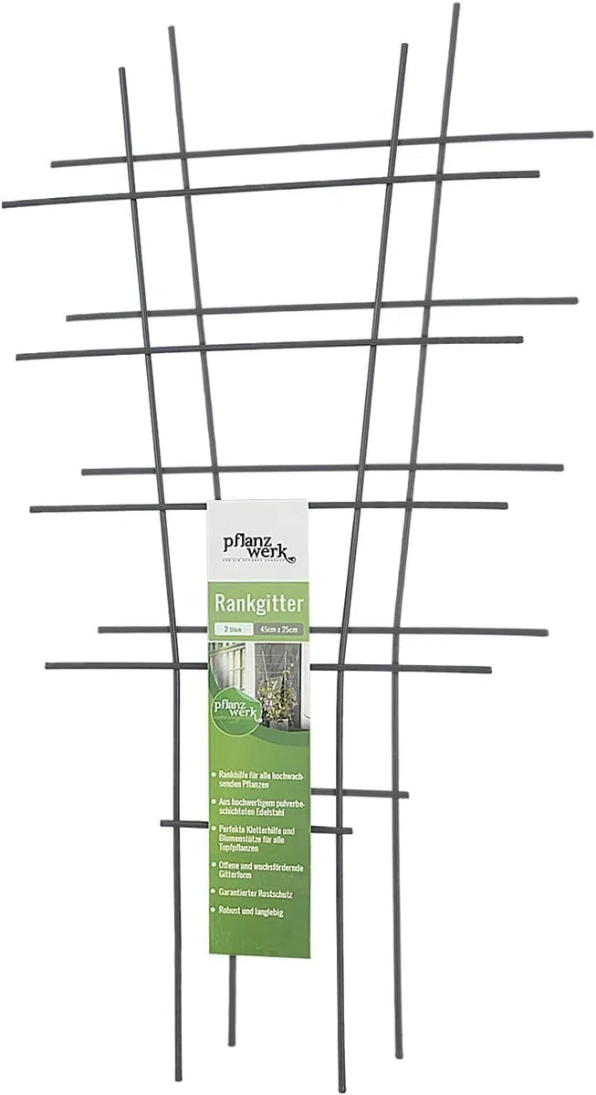 Pflanzwerk Vaso per piante rampicanti – 2 pezzi – 78 x 35 cm – aiuti per piante rampicanti – 100% antiruggine – protezione dalle radici – 100% protezione dai raggi UV – 100%