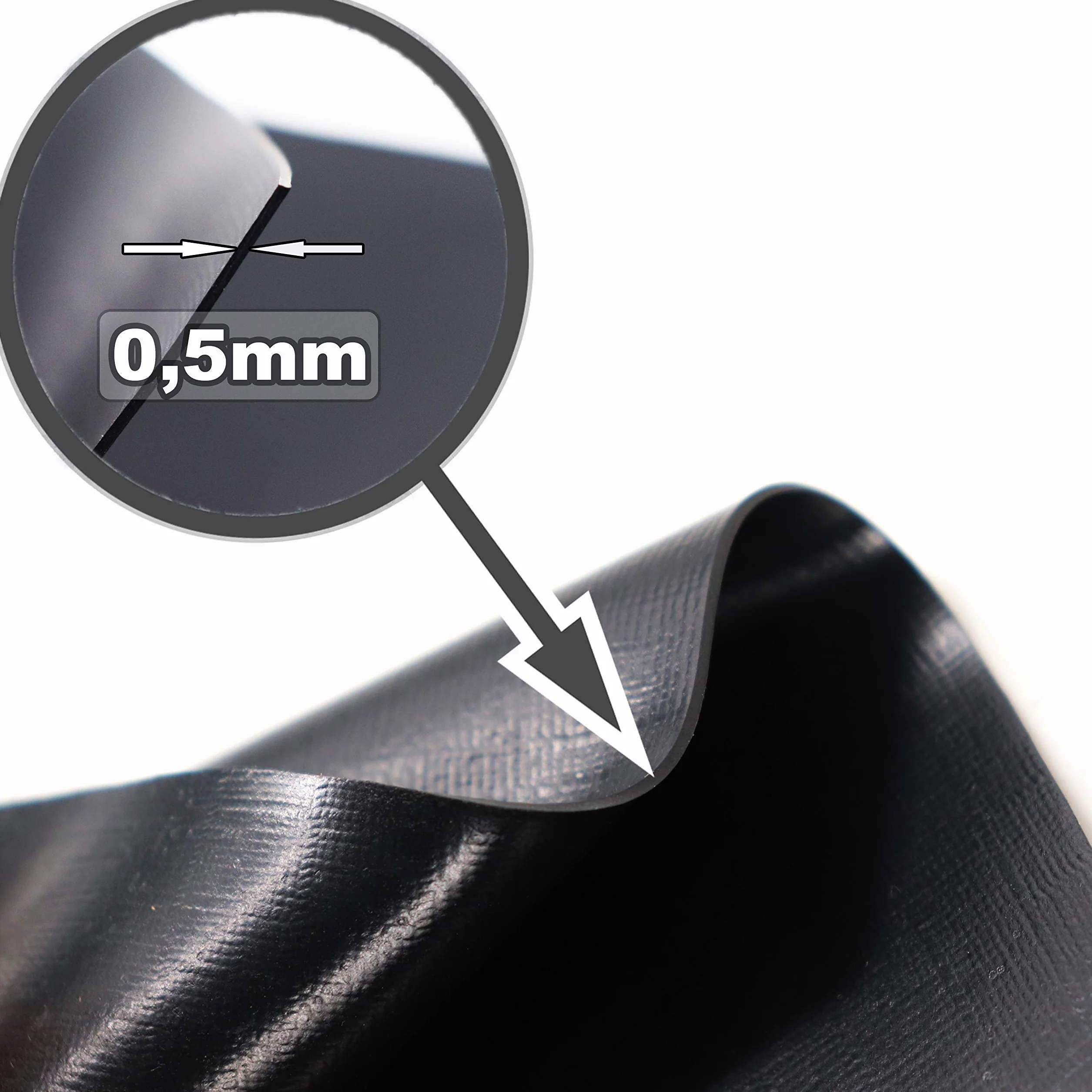 Telo per laghetto in PVC 2m x 6m 0,5mm, pellicola nera per il laghetto da giardino