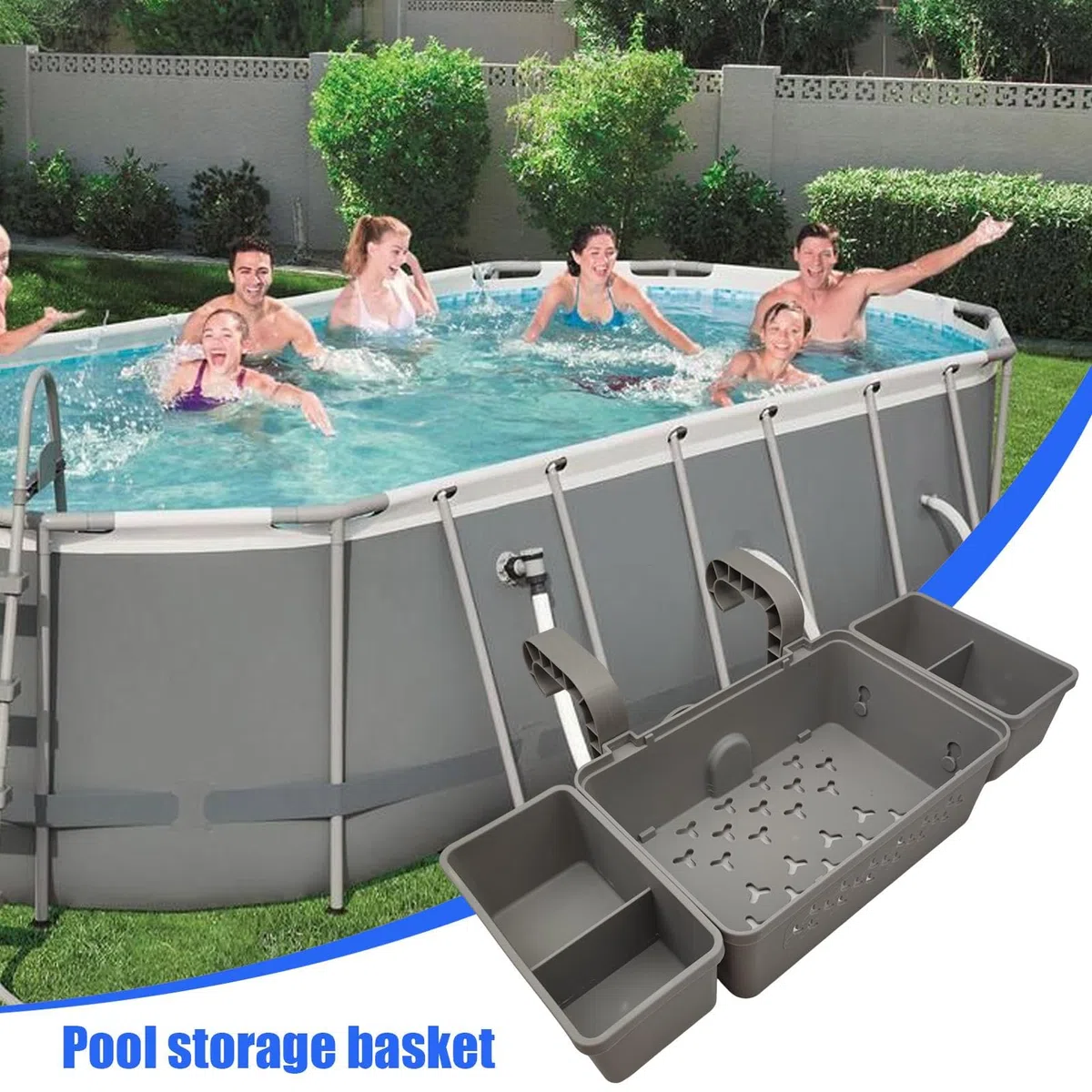 Cestino a bordo piscina, Cestino portaoggetti a bordo piscina | Organizer per riporre oggetti da appendere alla piscina - Cestino portaoggetti a bordo piscina, portaoggetti a lato della