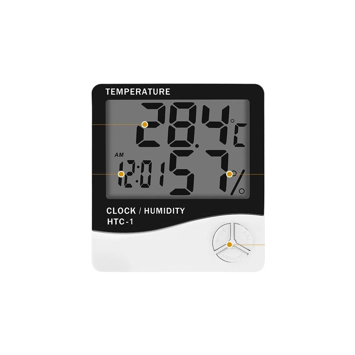 Termoigrometro LCD a Cristallo Digitale Termoigrometro Interno ed Esterno Termometro elettronico Igrometro Stazione meteorologica Orologio