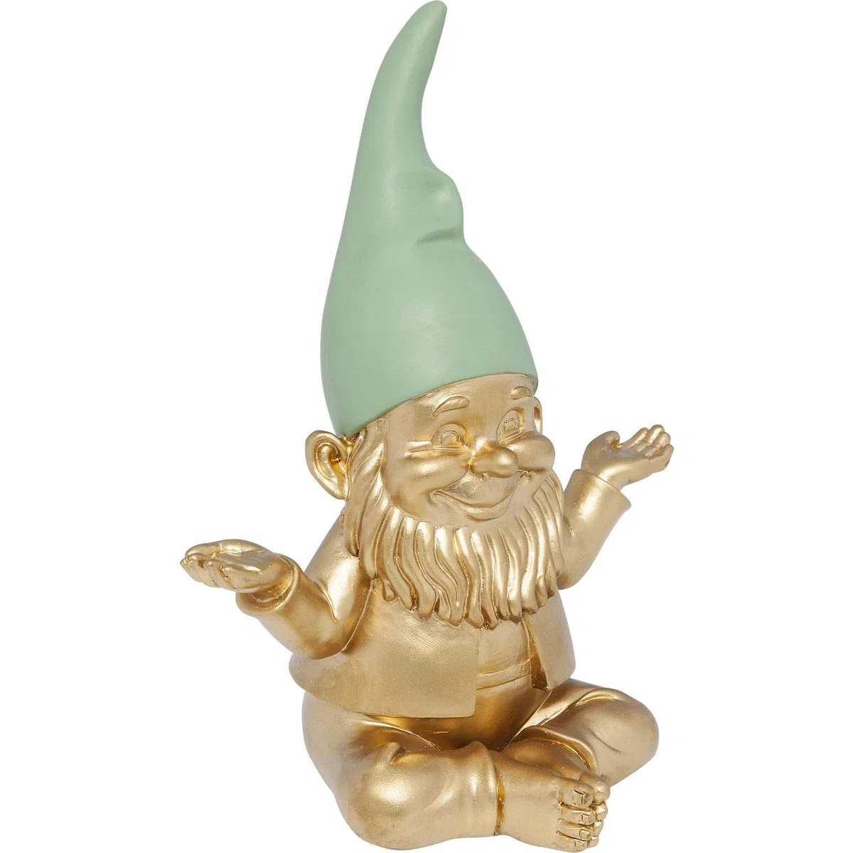 Kare Design Figura Decorativa Nano, Oro/Verde Menta, 19Cm, Meditazione, Decorazione Per Giardino, Idea Regalo | decorazione mondo favole, gnomo, fantasia, accessorio simpatico giardinaggio