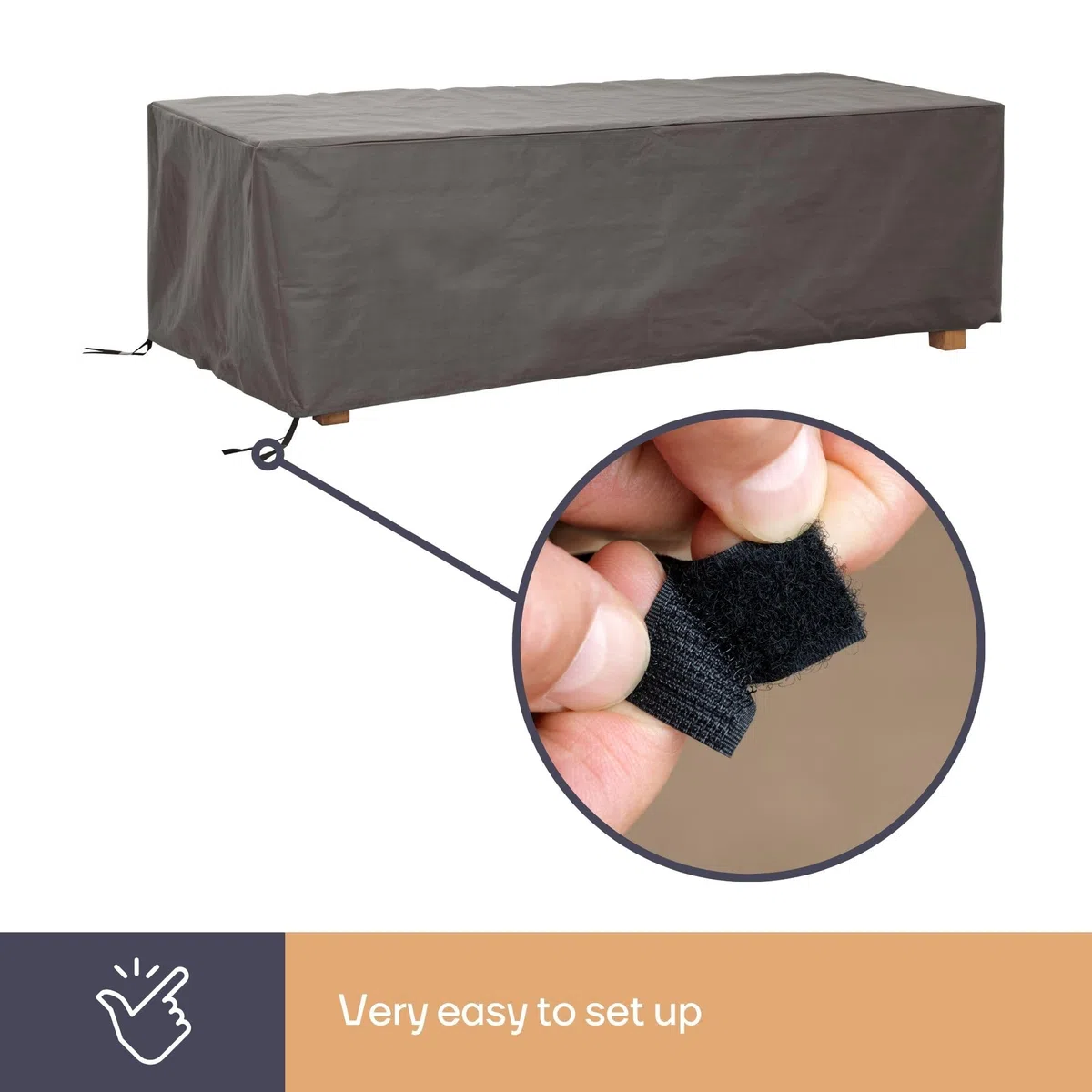 Perel Copertura da esterno per tavolo 305 x 110 x 75 cm, impermeabile e resistente ai raggi UV, protezione robusta per tavoli da giardino fino a 300 cm, materiale durevole contro pioggia, sporco e