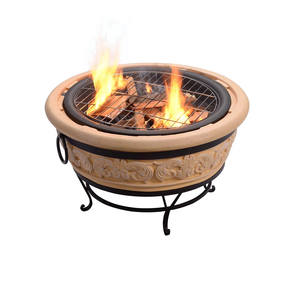Peaktop - Braciere da Esterno, Rotondo Design 68 cm, a Legna HR26303AA-S