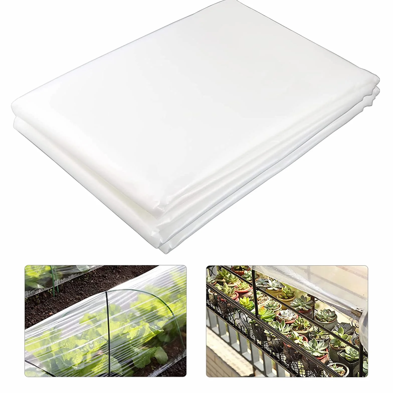 CYH 2M x 3M Telo Protettivo per Serra Polietilene, Telo Serra Trasparente, Extra Spessa Pellicola Protezione Plastica Trasparente per Serra, Giardino, Ristrutturazione, Architettura 125Mu / 500G