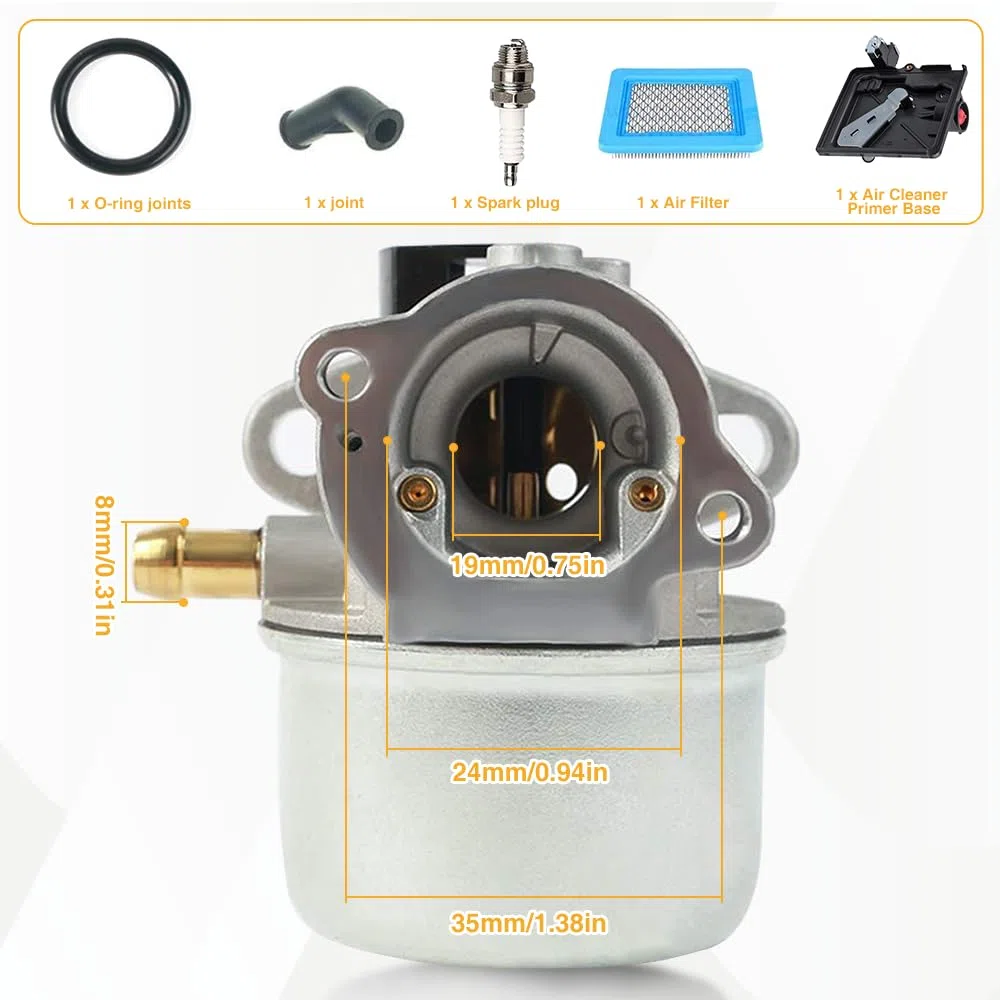 Kit Di Ricambio Carburatore Motore Compatibile con Brigg e Stratton 497586 498170 799868 498254 497314 497347 698444 con Filtro Aria