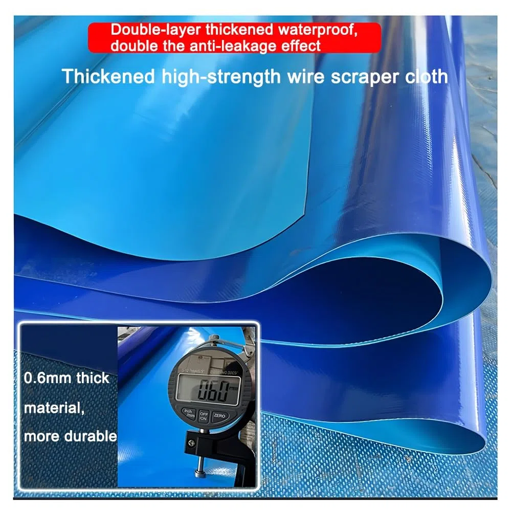 Grande laghetto rettangolare in tela di PVC con telaio in acciaio, resistente piscina fuori terra con finestra di visualizzazione trasparente, serbatoio dell'acqua pieghevole per giardino e uso