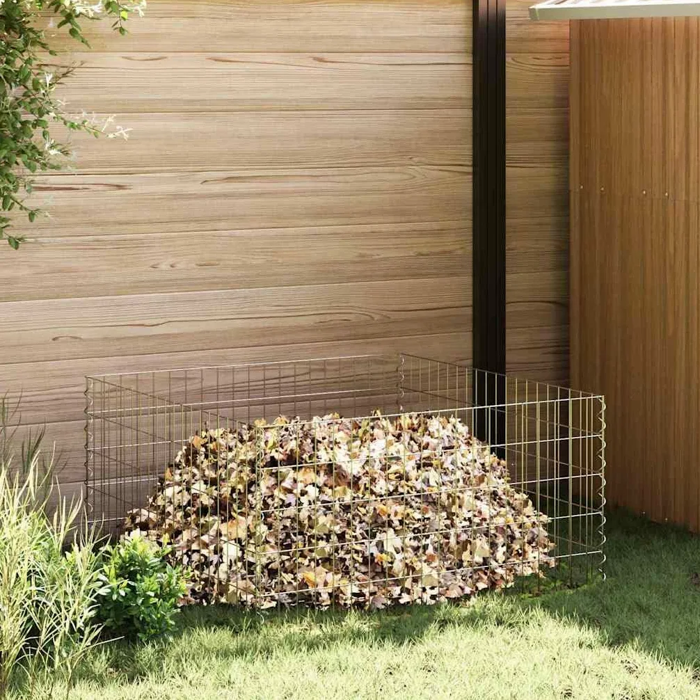 Compostiera quadrata da 100 x 100 x 50 cm, in ferro robusto per rifiuti da giardino, compostaggio efficiente, design salvaspazio, ideale per giardinieri attenti all'ambiente
