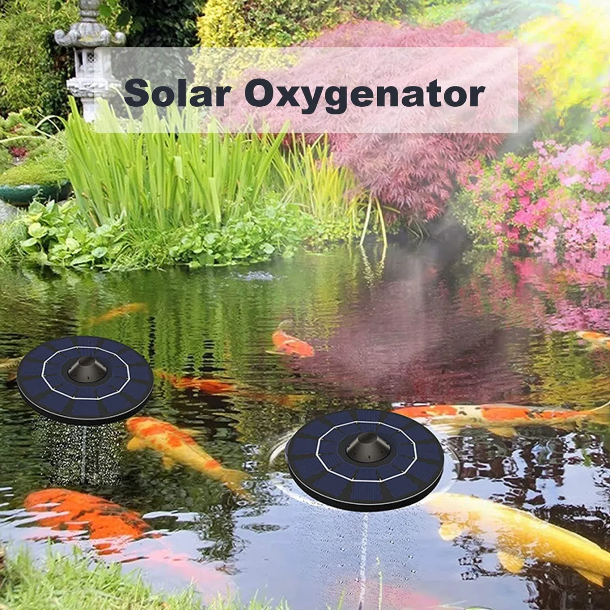 Pompa aeratore solare per laghetto, aeratore per laghetto galleggiante per esterni, ossigenatore per laghetti, pompa ad aria per laghetti, accessorio da giardino esterno