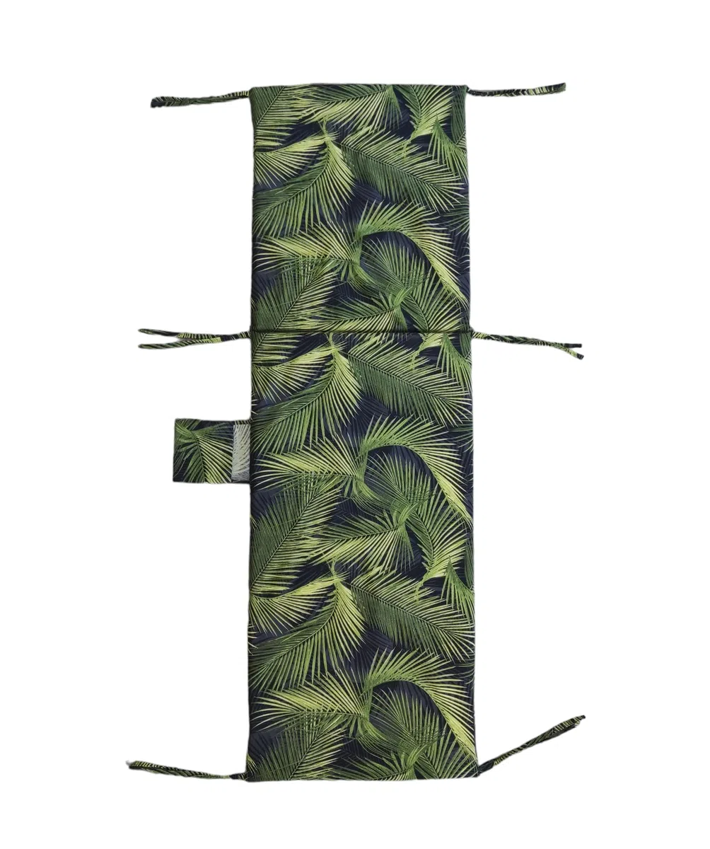 fashion home Pagano Cuscino materassino per Lettino Prendisole Giardino Esterno sfoderabile con Taschino Laterale Foglie Tropicali