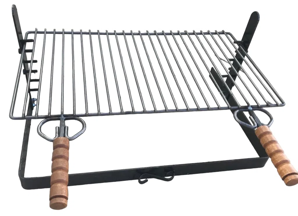 GRIGLIA PER BARBECUE IN FERRO GRATICOLA PESANTE 60x38CM REGOLABILE IN ALTEZZA