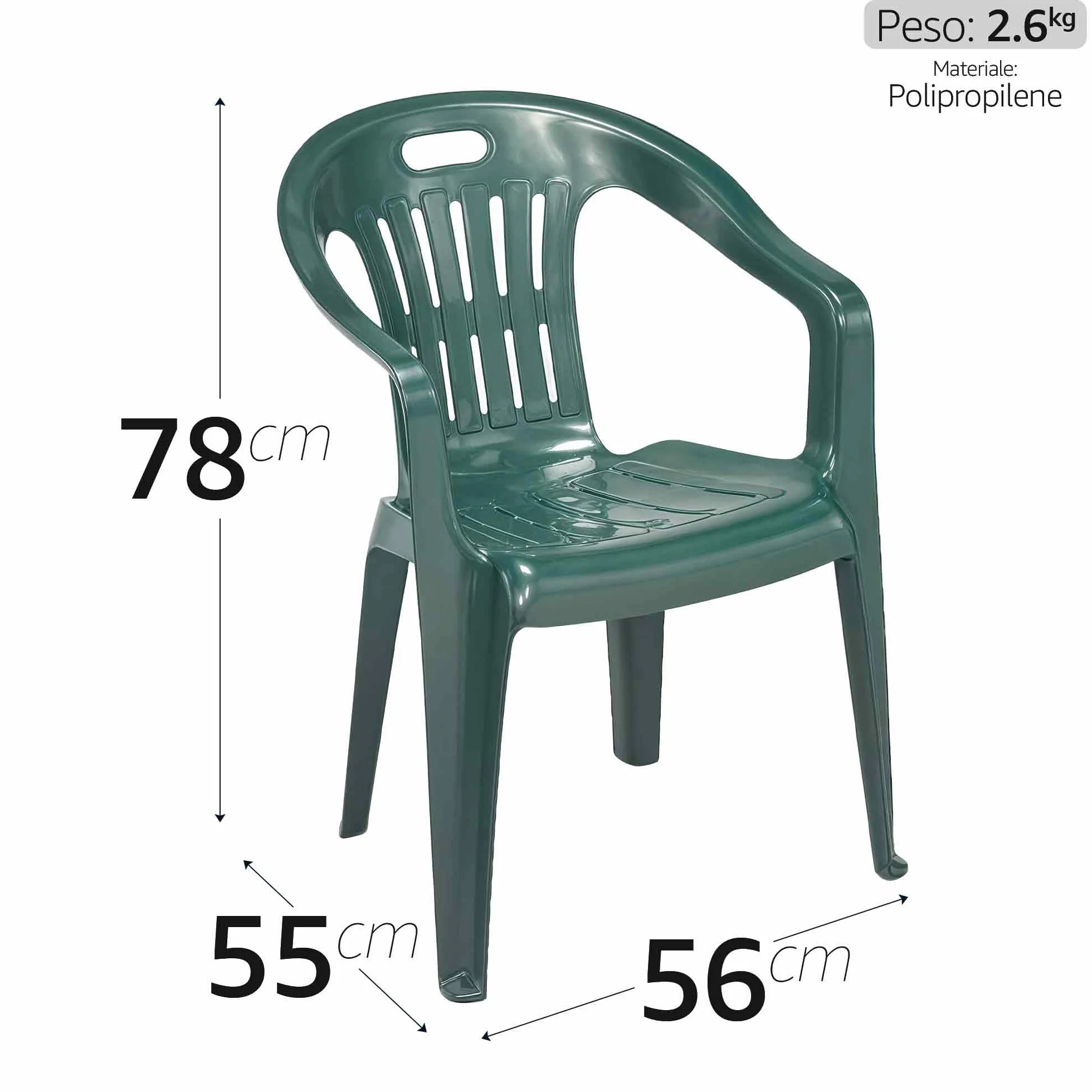 Poltroncina Piona Verde C/P, Moderno