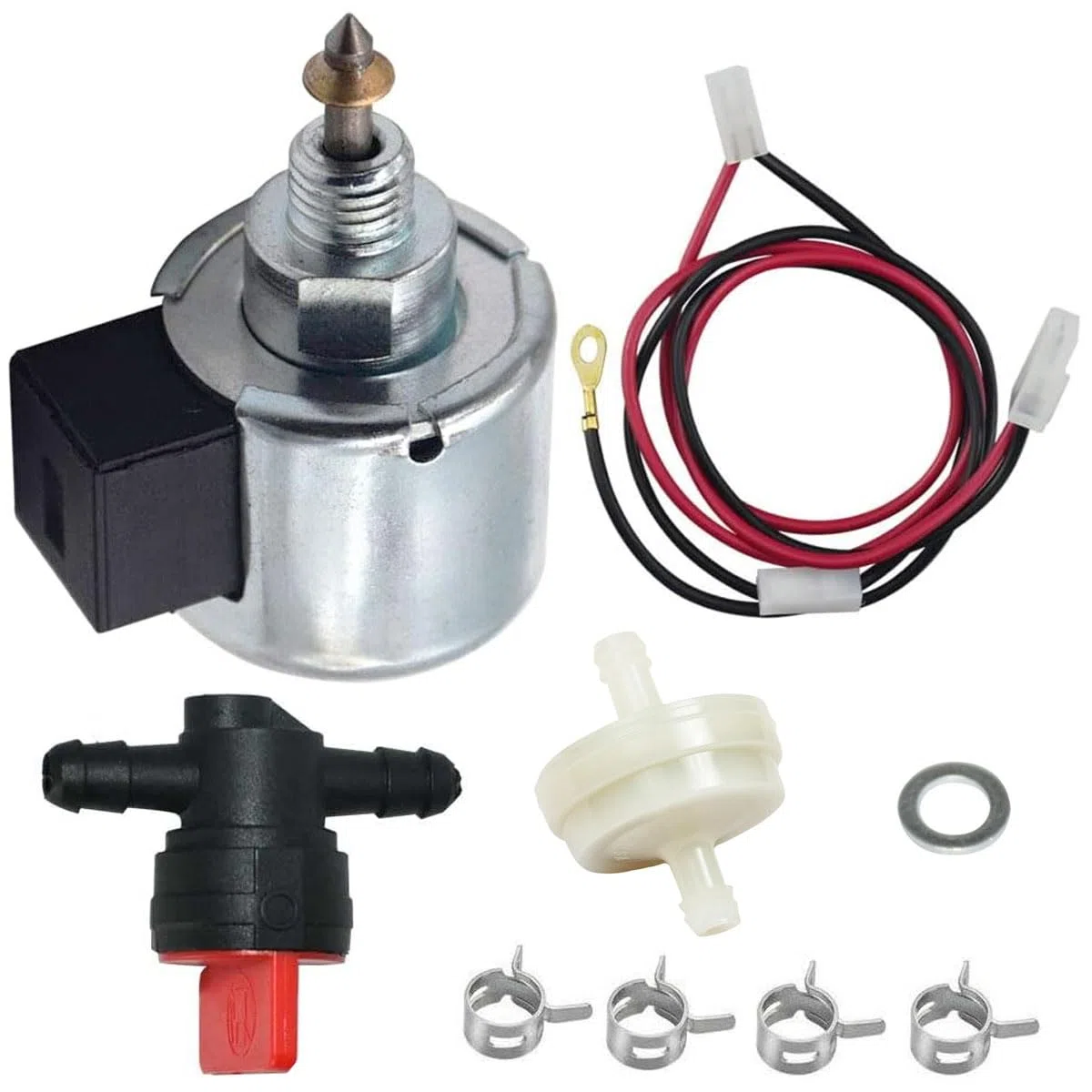 ZAMDOE 694393 Solenoide di intercettazione Carburante 846639 Compatibile per Briggs Stratton 28AH76-0113-E1 28AH77-0112-E1 Motore per Attrezzature da Giardino e Prato, per Toro 71286 74327