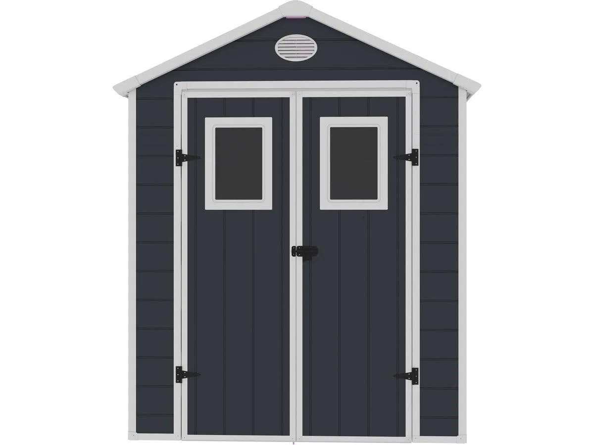 Habitat et Jardin Casetta da Giardino in Resina Texas - 5,23 m² - Kit di Ancoraggio Incluso - Antracite