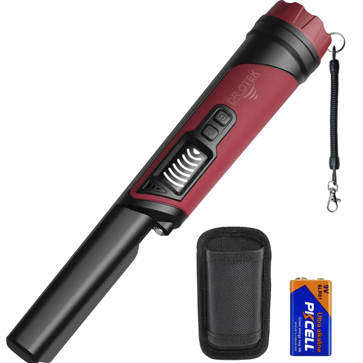 DR.ÖTEK Pinpointer Metal Detector, Portatile Pointer Palmare, Impermeabile IP68, LCD Display, Innovativa Funzione di Cancellazione delle Interferenze, Maggiore Sensibilità, 3 Modalità di Allarme