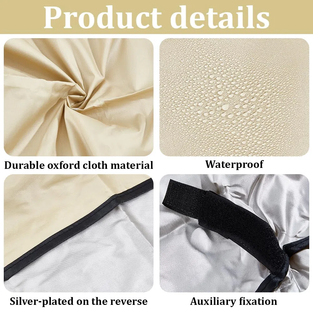 GORGECRAFT Copertura di Ricambio per Altalena da Giardino da 195x125cm per Altalena da Cortile Beige A 3 posti per Veranda Patio Sedia A Baldacchino Protezione UV Impermeabile per Amaca Mobili caffè