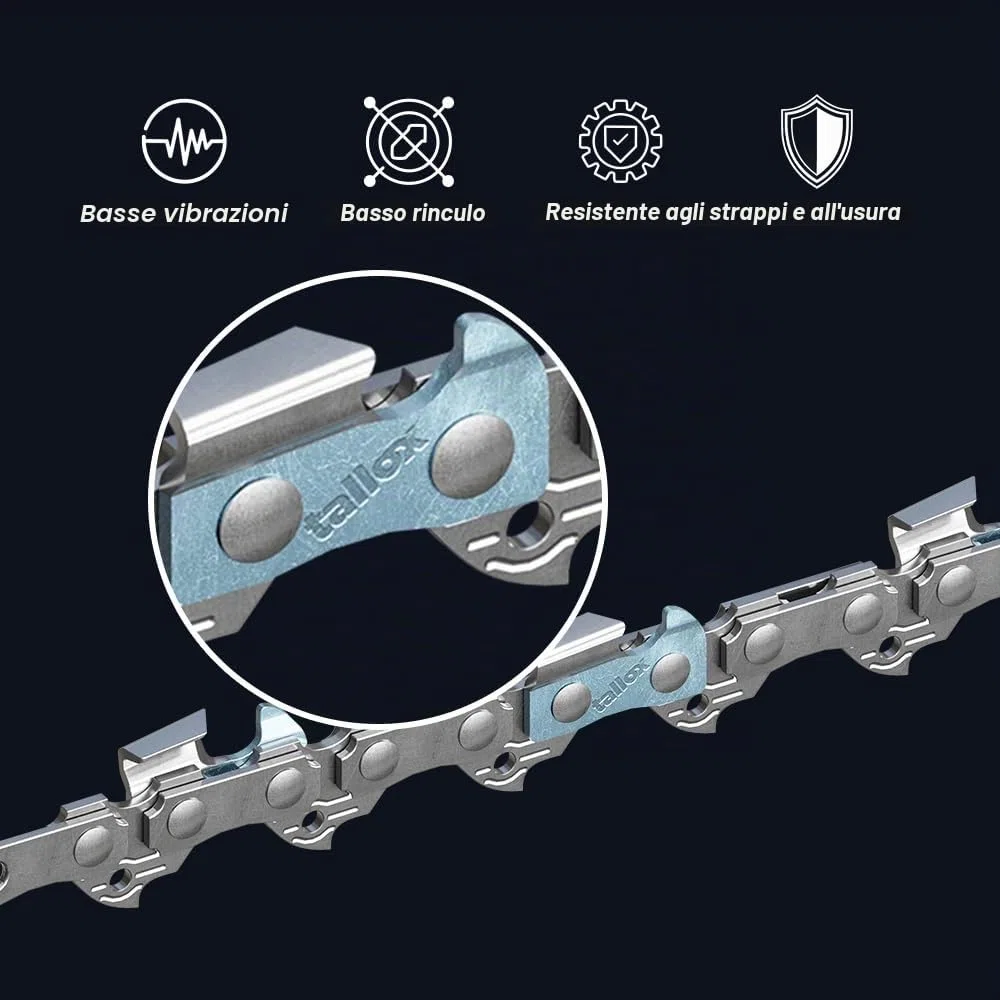 3 tallox Catene per motosega 3/8" 1,3 mm 56 maglie guida 40 cm compatibile con Oregon Dollmar Einhell Makita Black & Decker ed altre