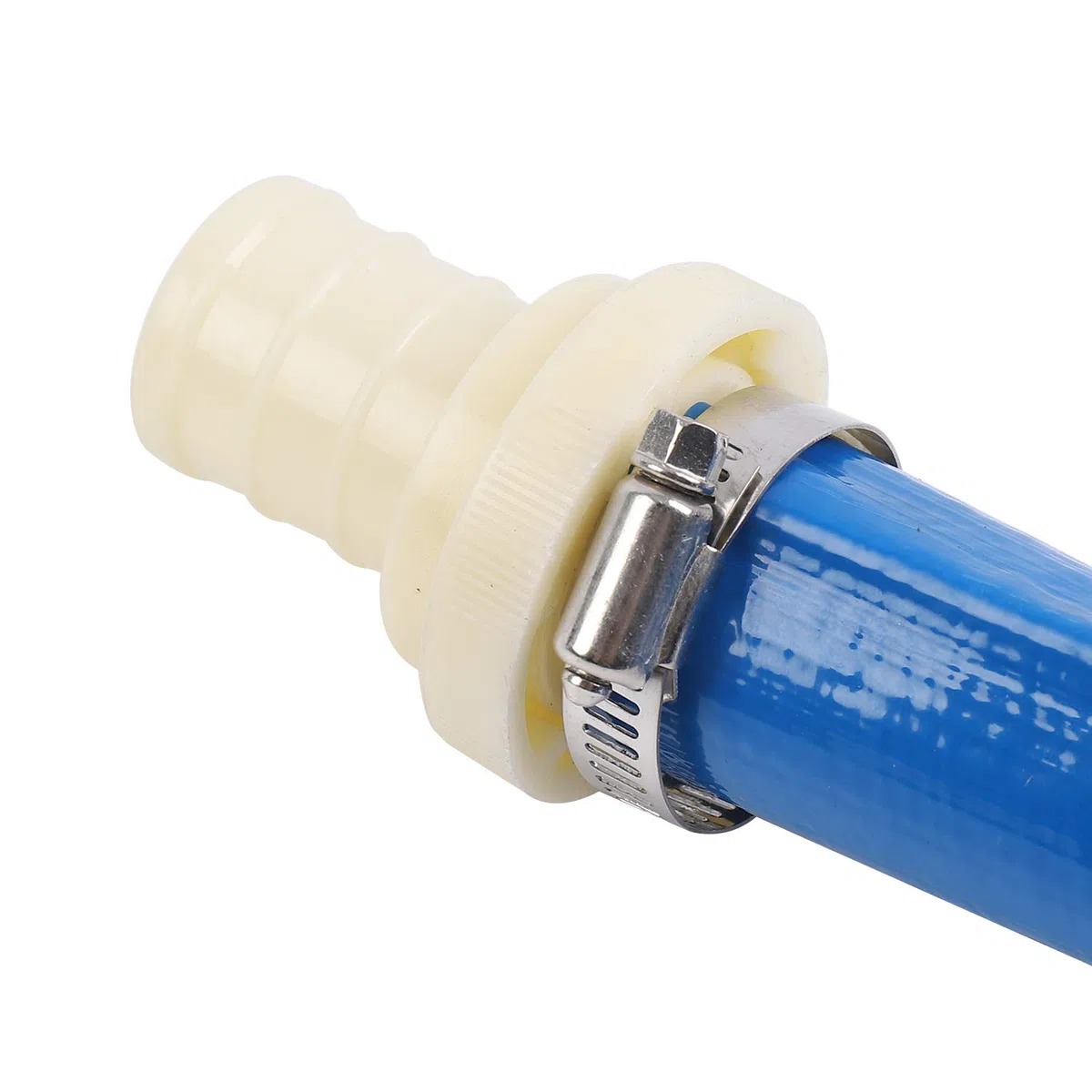 KATSU Tubo flessibile di scarico piatto 20 m x 32 mm, con 2 Clip e Connettore, per Pompe Sommerse e Altre Pompe dell'Acqua, per Laghetti Drenanti, Irrigazione del Giardino, Piscina, Blu 664435