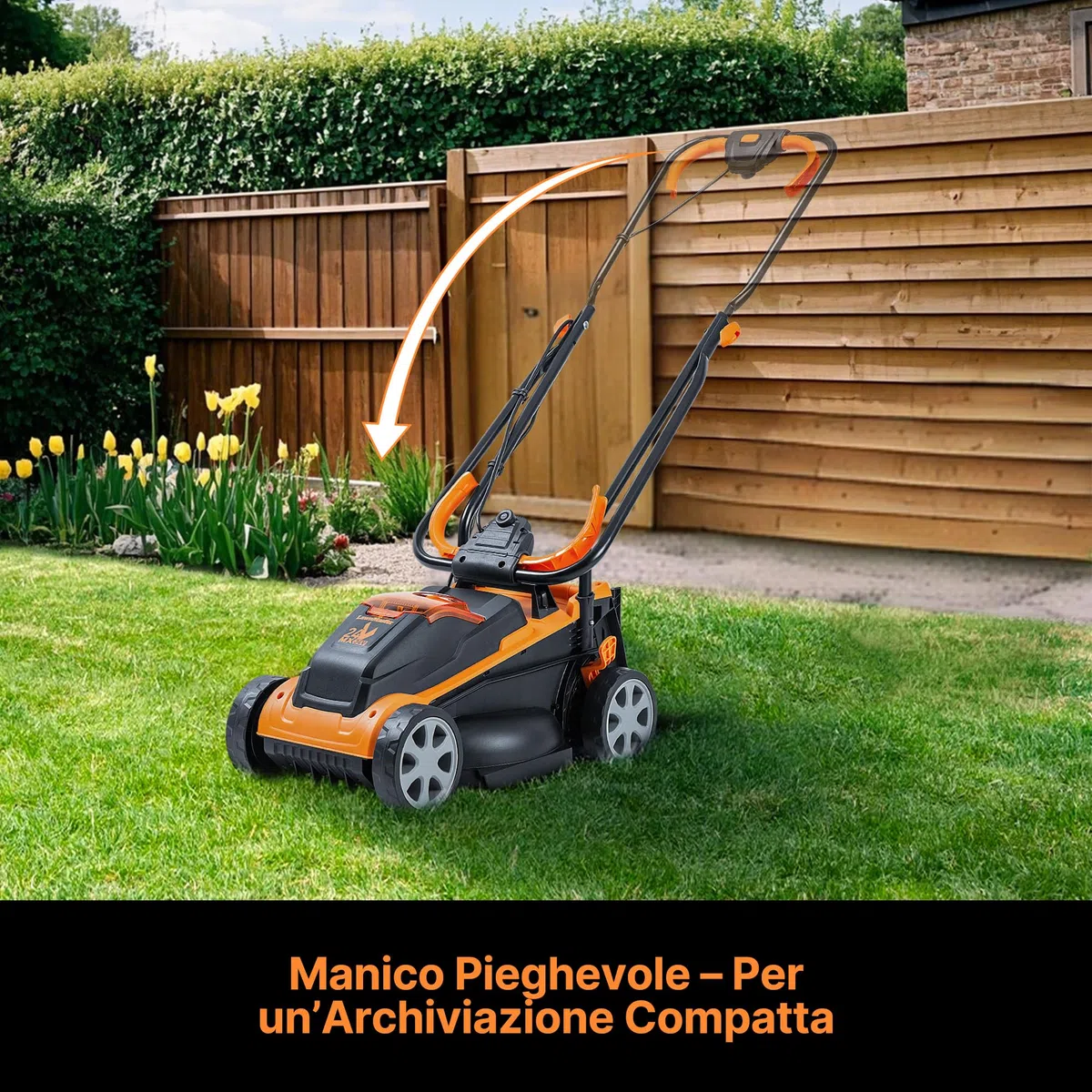 LawnMaster CLM2432K - Tosaerba a batteria 24 V, 32 cm, larghezza di taglio 150 m², altezza di taglio 25-65 mm, batteria da 4,0 Ah + caricatore