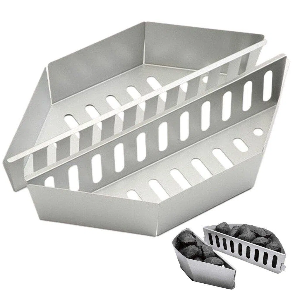 Cestino per Carbone in Acciaio Inossidabile Cestello per Barbecue per Griglie a Bollitore - Supporto per Bricchette di Carbone per Utensili E Accessori per Barbecue