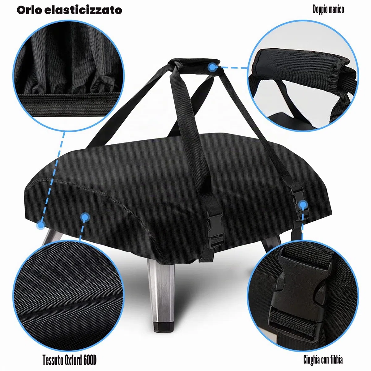 Kovshuiwe Carry Cover for Ooni Koda 12 Gas Pizza Oven, Outdoor Pizza Oven, Waterproof 600D Oxford Fabric, Pizza Oven Cover Accessories (25.2"x16.5"x6.7")