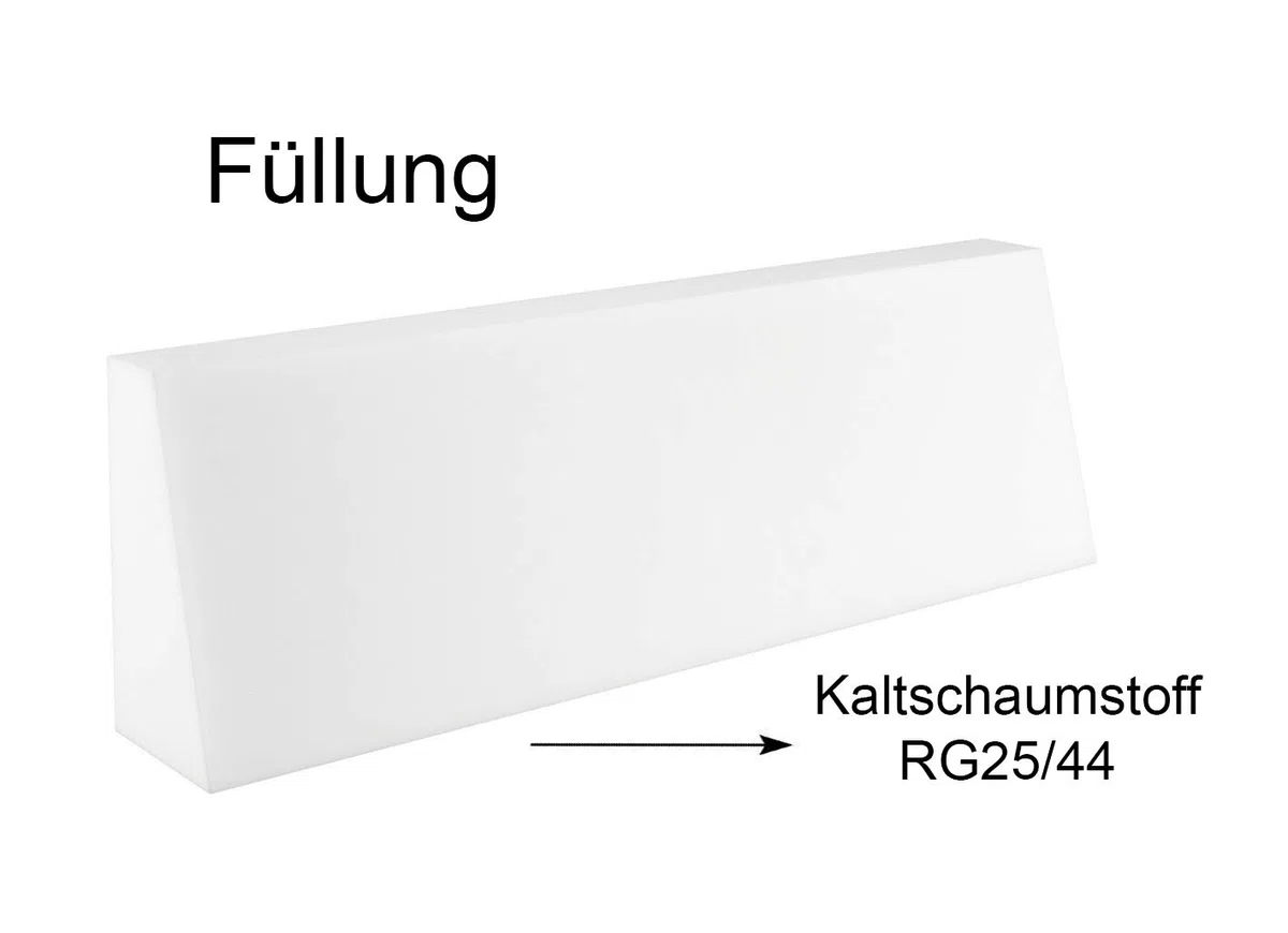 sunnypillow Cuscino-schienale 120 x 40 x 20 cm - Cuscini per divano in pallet per casa e giardino - fodere asportabile e lavabile - Spalliera per Bancali, Interno - Esterno, schiuma fredda - cremoso