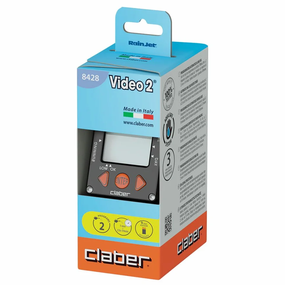 Claber Aquauno Video-2, programmatore a rubinetto a una via