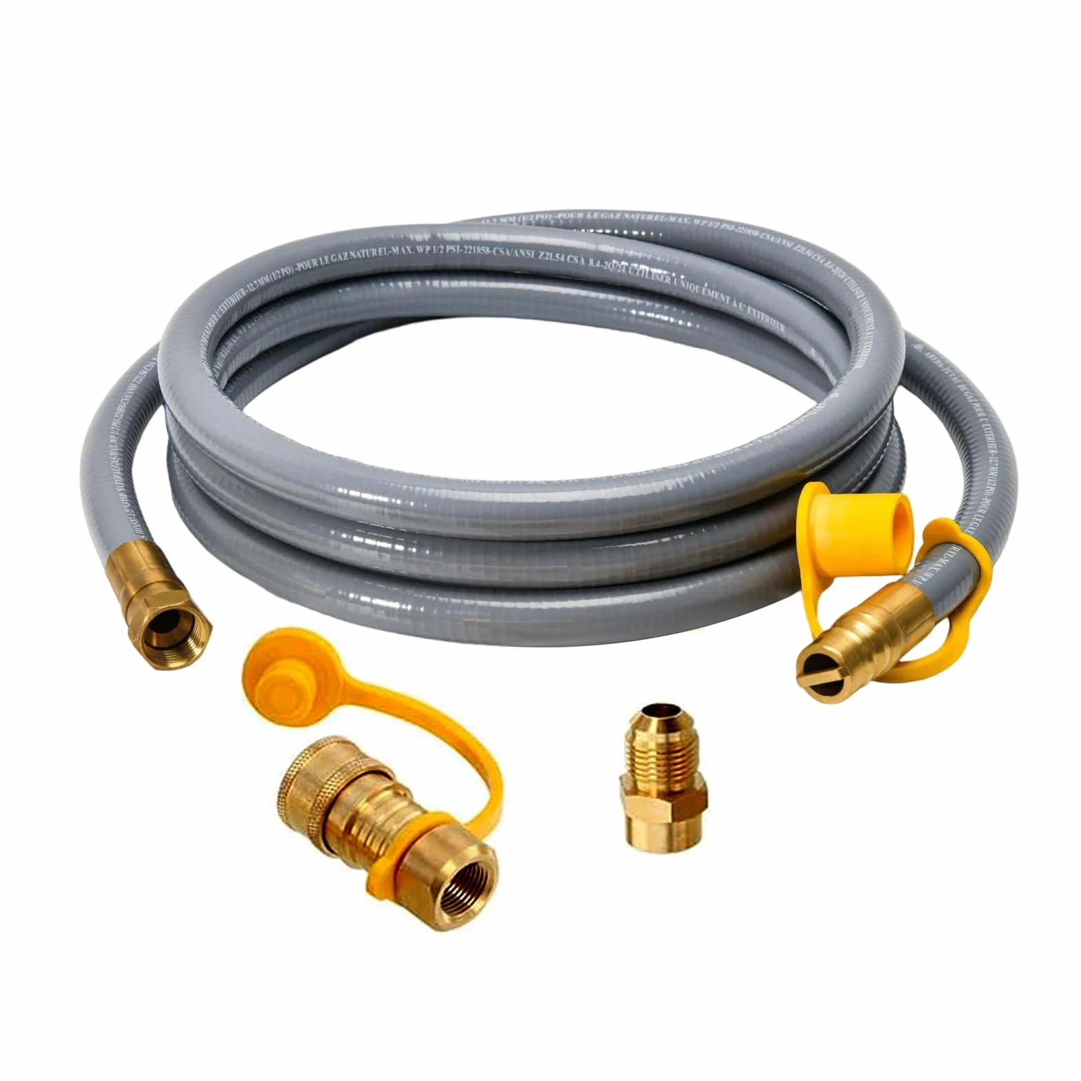 ABYDA Tubo flessibile per gas naturale a bassa pressione con attacco rapido, per barbecue, grill, forno per pizza, riscaldatore da terrazza e molto altro ancora, kit di conversione da propano a gas