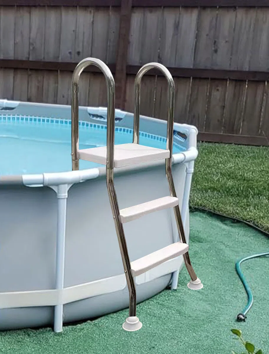 BOTOWI 85/110/135/160 cm Scala per Piscina Fuori Terra con Telaio in Acciaio Inossidabile per impieghi gravosi Gradini a Doppia Faccia, Scala per Piscina Fuori Terra, carico 250 kg,33in
