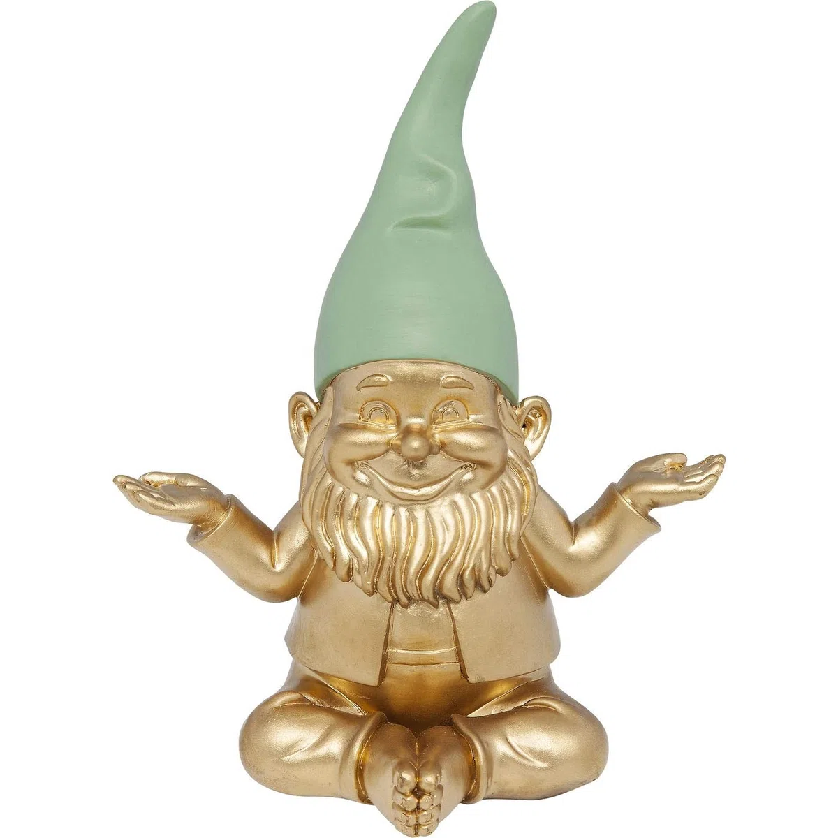 Kare Design Figura Decorativa Nano, Oro/Verde Menta, 19Cm, Meditazione, Decorazione Per Giardino, Idea Regalo | decorazione mondo favole, gnomo, fantasia, accessorio simpatico giardinaggio