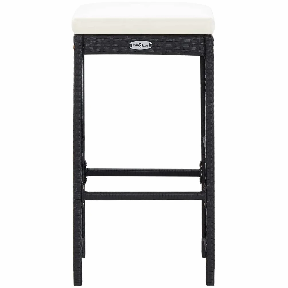 vidaXL Set da Bar da Giardino 7 pz con Cuscini in Polyrattan Nero