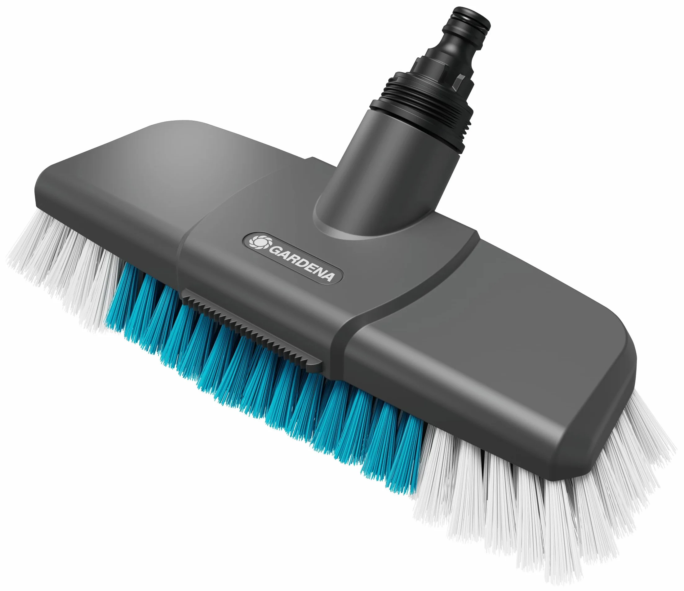 Gardena Idrospazzola Cleansystem hard: spazzola per la pulizia di superfici resistenti, setole di diversa lunghezza, da collegare al manico Cleansystem, ideale per grandi superfici (18816-20)