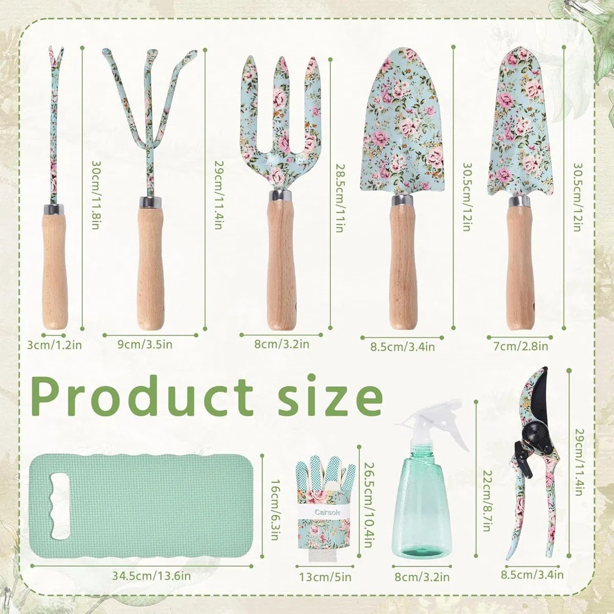 Attrezzi da Giardinaggio Con Borsa Portautensili E Pala | Set di Utensili da Giardinaggio Antiruggine Per Giardinaggio in Giardino Prato Cortile Serra Esterno Casa