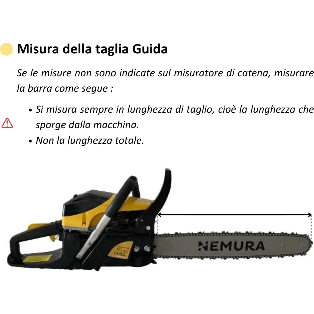 Nemura Barra Guida 40 cm e Se di 3 Catene per motosega - Compatibile con Stihl MS211, MS211C - 55 Maglie Trasmissione - Passo 3/8 LP - Calibro 1,3 mm - Ricambi Qualità Professionale - SAC in Italiano