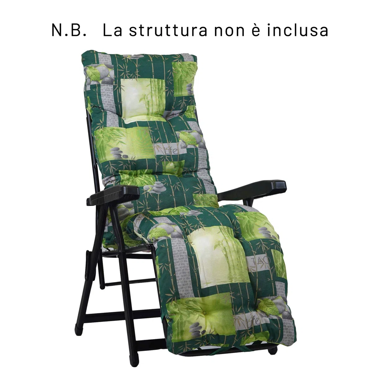 TECNOWEB Cuscino Imbottito per Sdraio con poggiapiedi (160x45cmx10cm) - 100% Made in Italy - Ricambio Cuscino Ideale per Sdraio da Giardino - Disponibili Diversi Colori