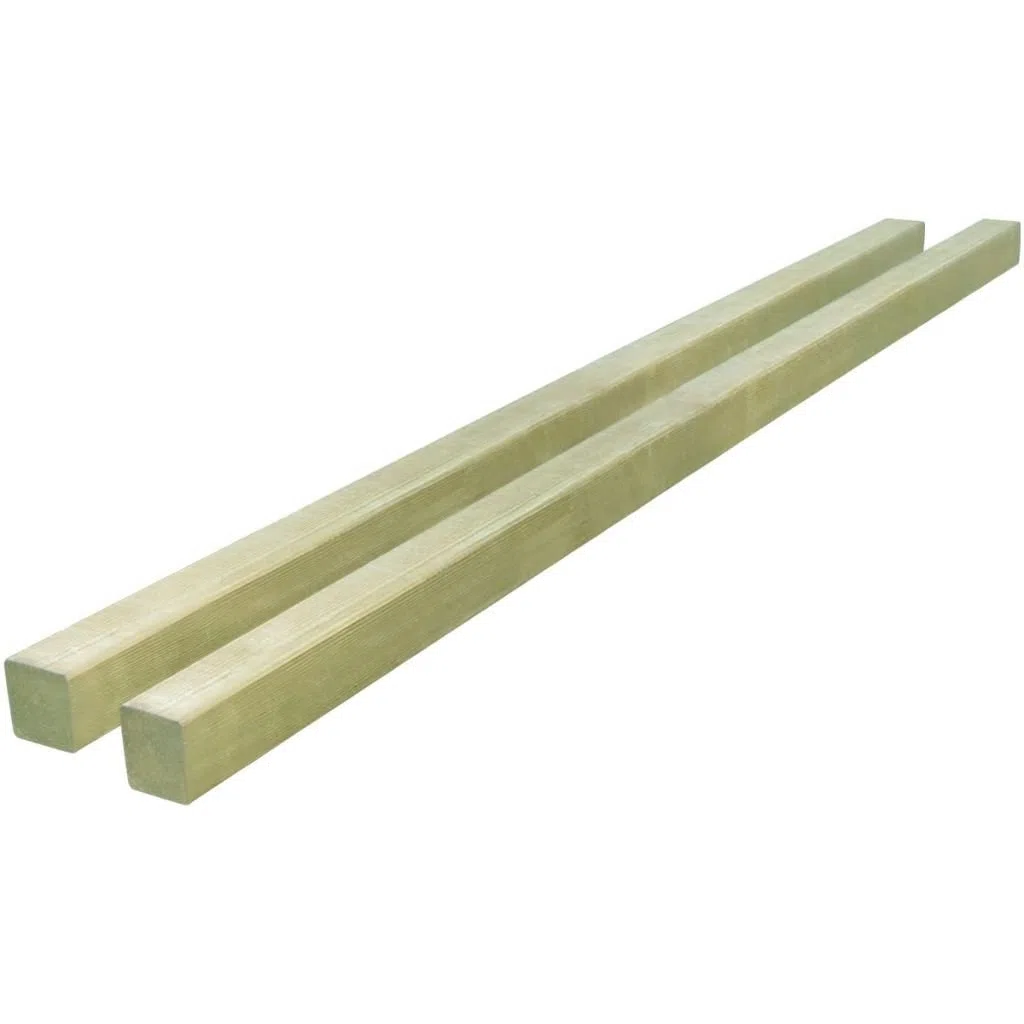2 Pz Pali Recinzione Legno di Pino Impregnato 7x7 cm 2 m Articoli di ferramenta Barriere e recinzioni Pali e assi per recinzioni