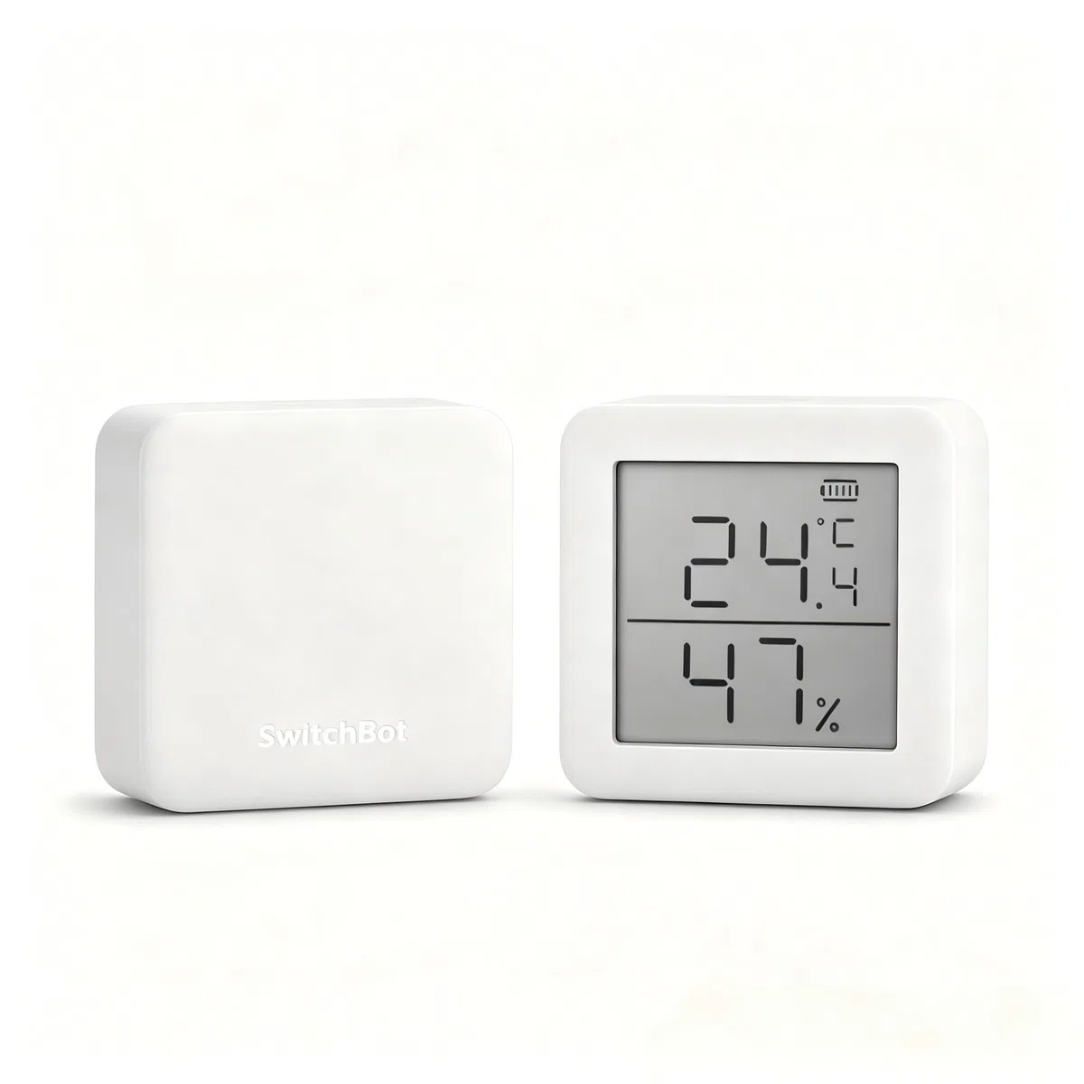 SwitchBot Kit Controllo Clima Economico - Hub Mini Smart Remote e Termometro Igrometro Bluetooth Interno, WiFi, Compatibile con Alexa e Google Home (Bianco)