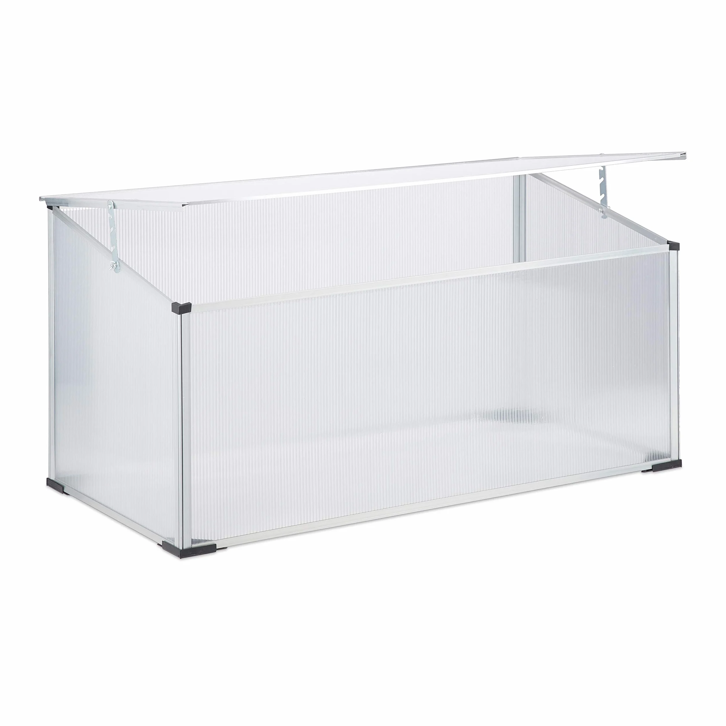 Relaxdays Mini Serra in Alluminio, Sistema in Incastro, Semi oscurante Protezione da Raggi UV, 100x50x50 cm, Trasparente