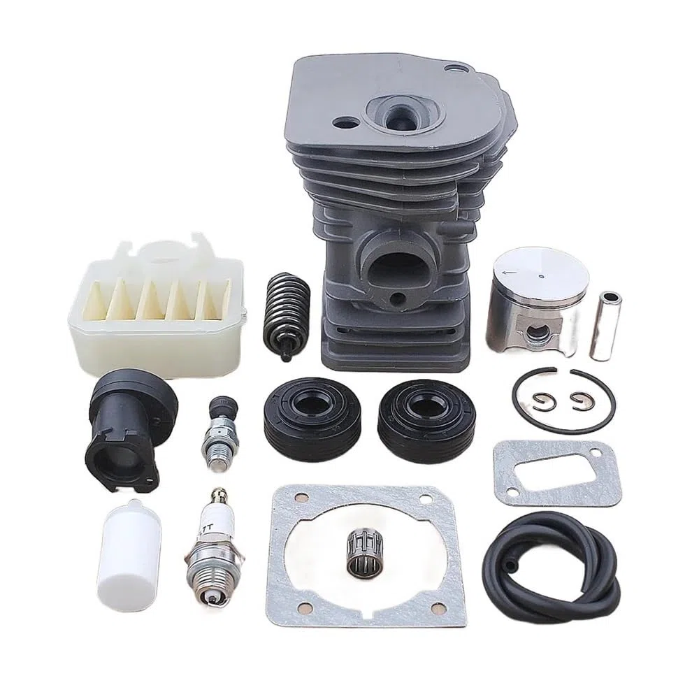 Kit Filtro Aria pistone Cilindro da 42 mm Adatto for Motosega Hus 340 345 350 503870276 537024002w paraolio Tubo di aspirazione AV Molla tampone Parti di Ricambio