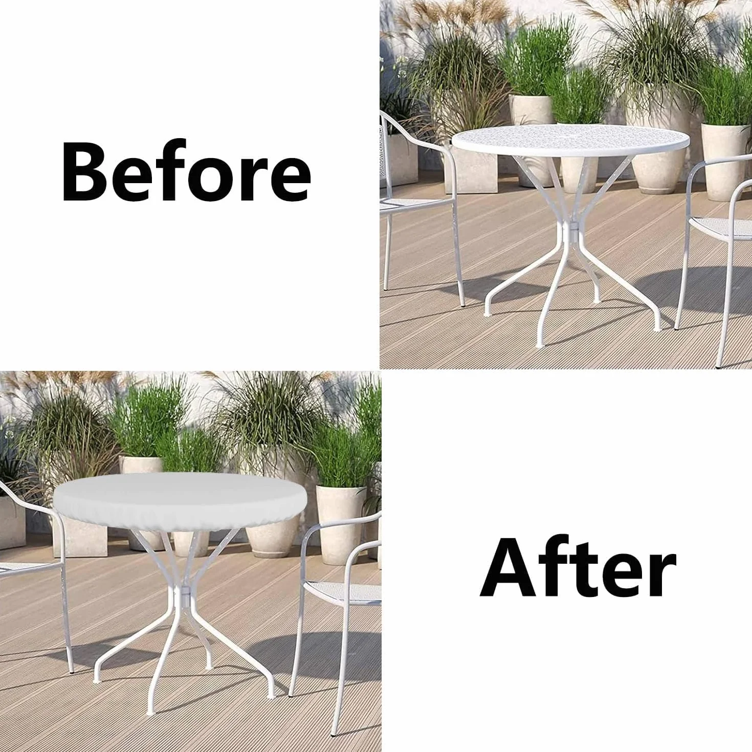 Copritavolo da Esterno Impermeabile Copritavolo Rotondo da Esterno Antivento Telo Copertura Tavolo Esterno Resistente UV Tessuto Oxford Rotonda 150x20cm