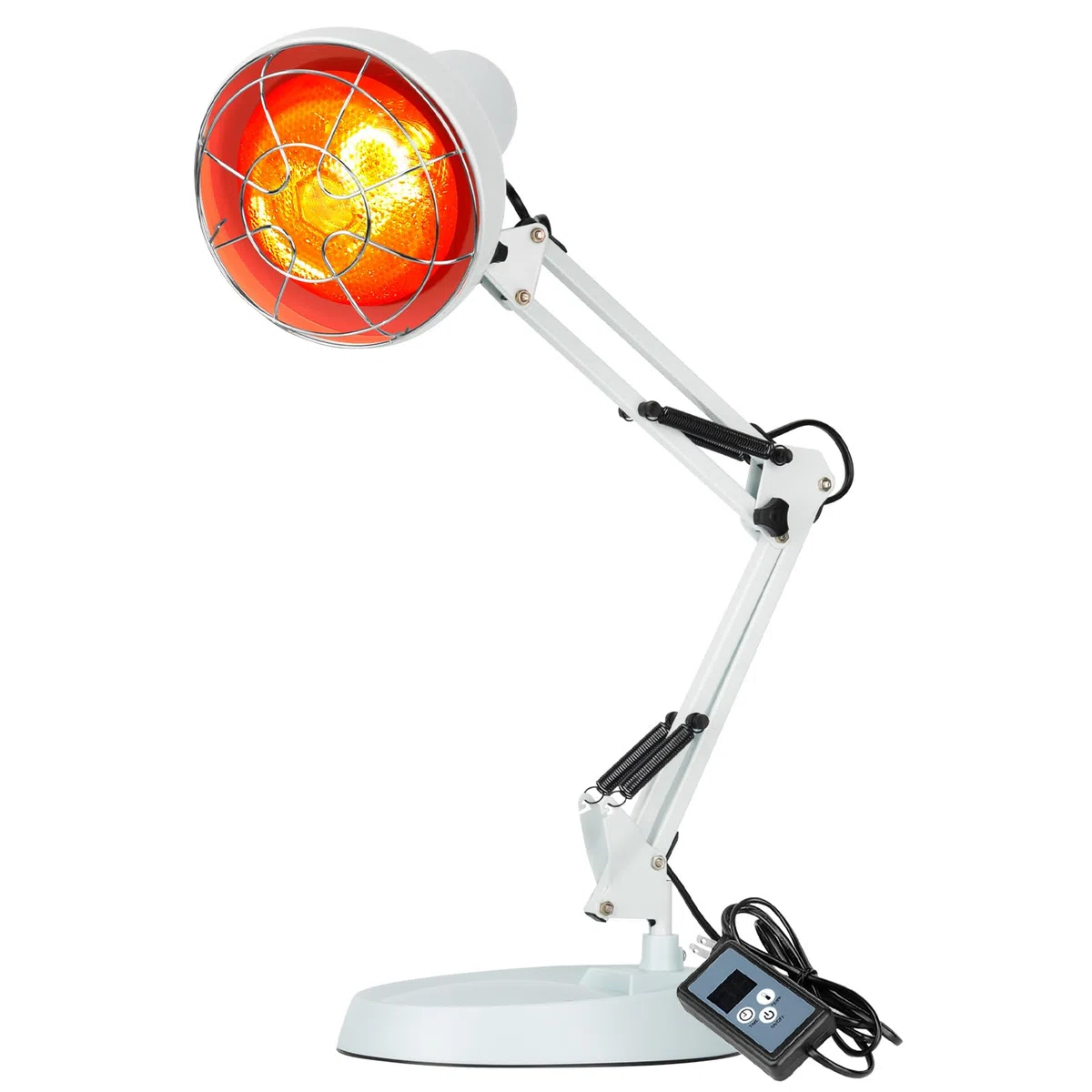 Lampada a luce rossa da 100 W, 10 livelli di regolazione della temperatura e timer da 5 a 60 minuti, lampada riscaldante a luce rossa portatile, dotata di timer e base stabile