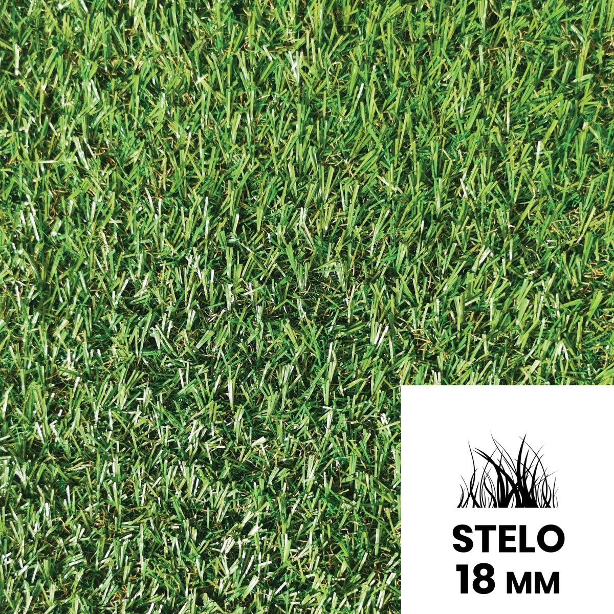 Erba Sintetica per Esterno - Galeone | Filamenti 18-28 mm - Prato Sintetico da Esterno Realistico - Alta Resa Visiva | Resistente - Base Drenante Microforata - Protezione UV | Comfort al Tatto