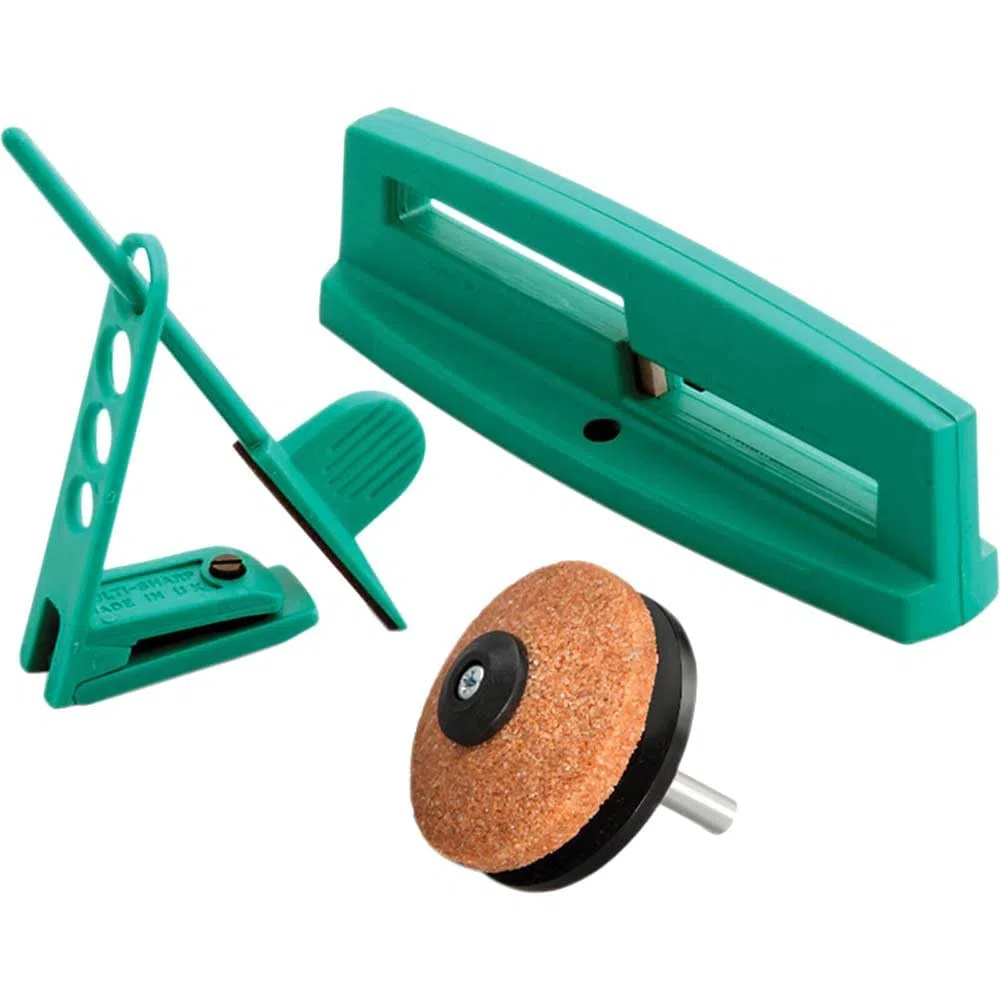 MULTI-SHARP 1801 Kit di affilatura per Utensili da Giardino, Multifunzione, per Lame di Tosaerba rotativi, cesoie, troncarami, ASCE, Forbici da potatura e da Giardinaggio
