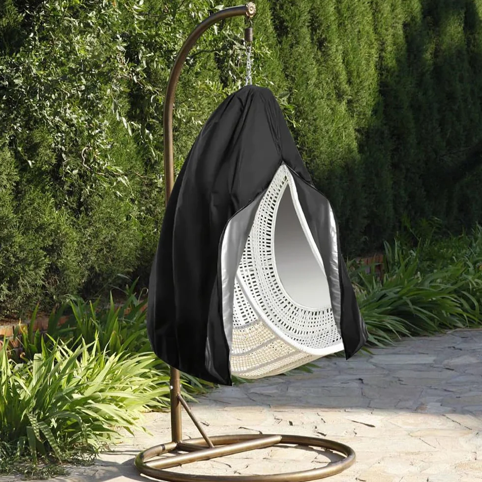 Fodera per Sedia Sospesa, Copertura con Cerniera per Sedia Sospesa, Rivestimento Dondolo Esterno, Balcone Giardino Patio, 190 x 115cm